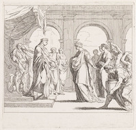 KG 12192
          <br/>
          Illustratie van Manuscript Terentius (Bibliothèque du Roi, Paris). Koning Solomon ontvangt de koningin van Sheba.
          <br/>
          <em>Picart, Bernard (1673-1733) - attr.</em>